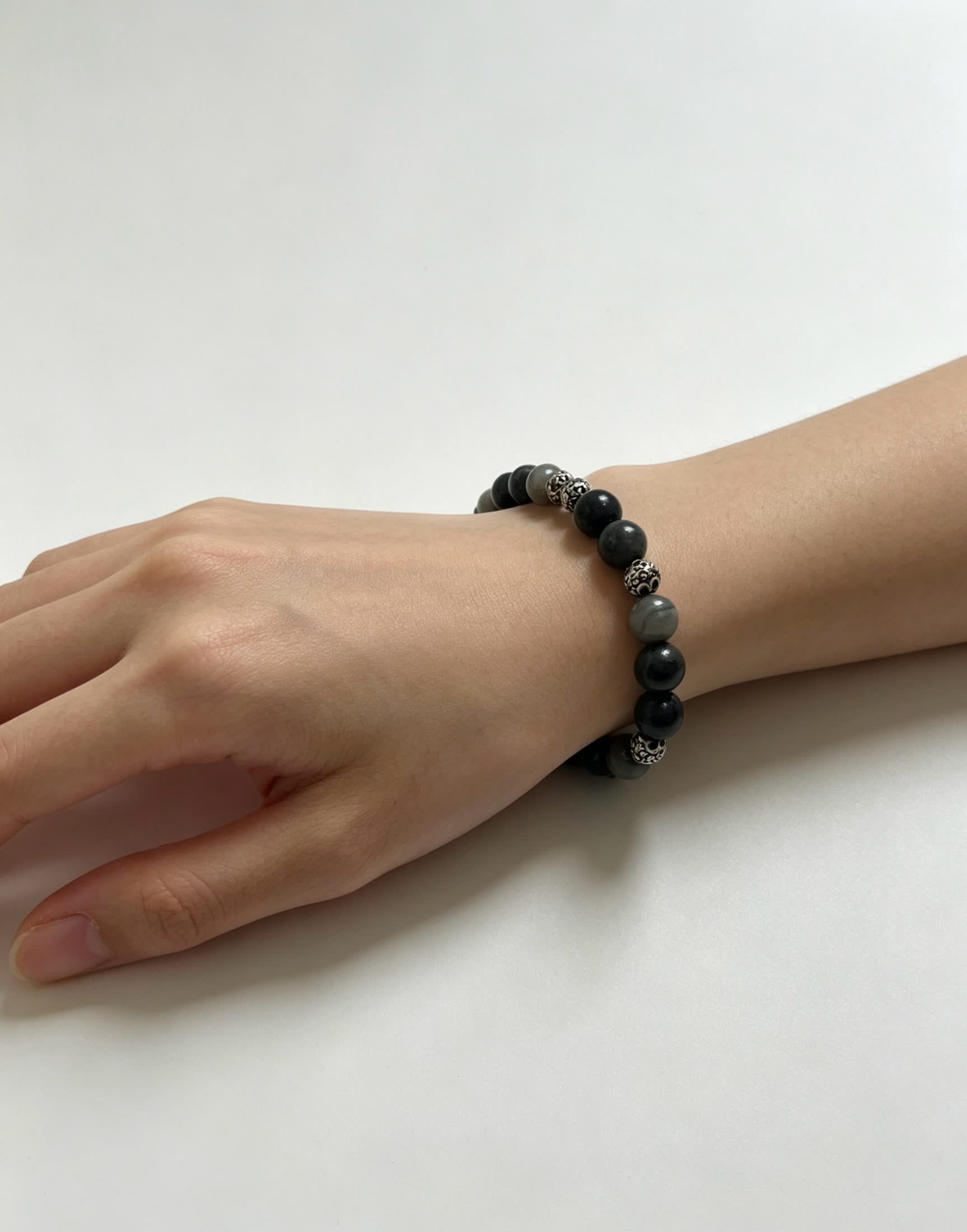 Chrome Hearts Beaded Bracelet with Silver Spacers